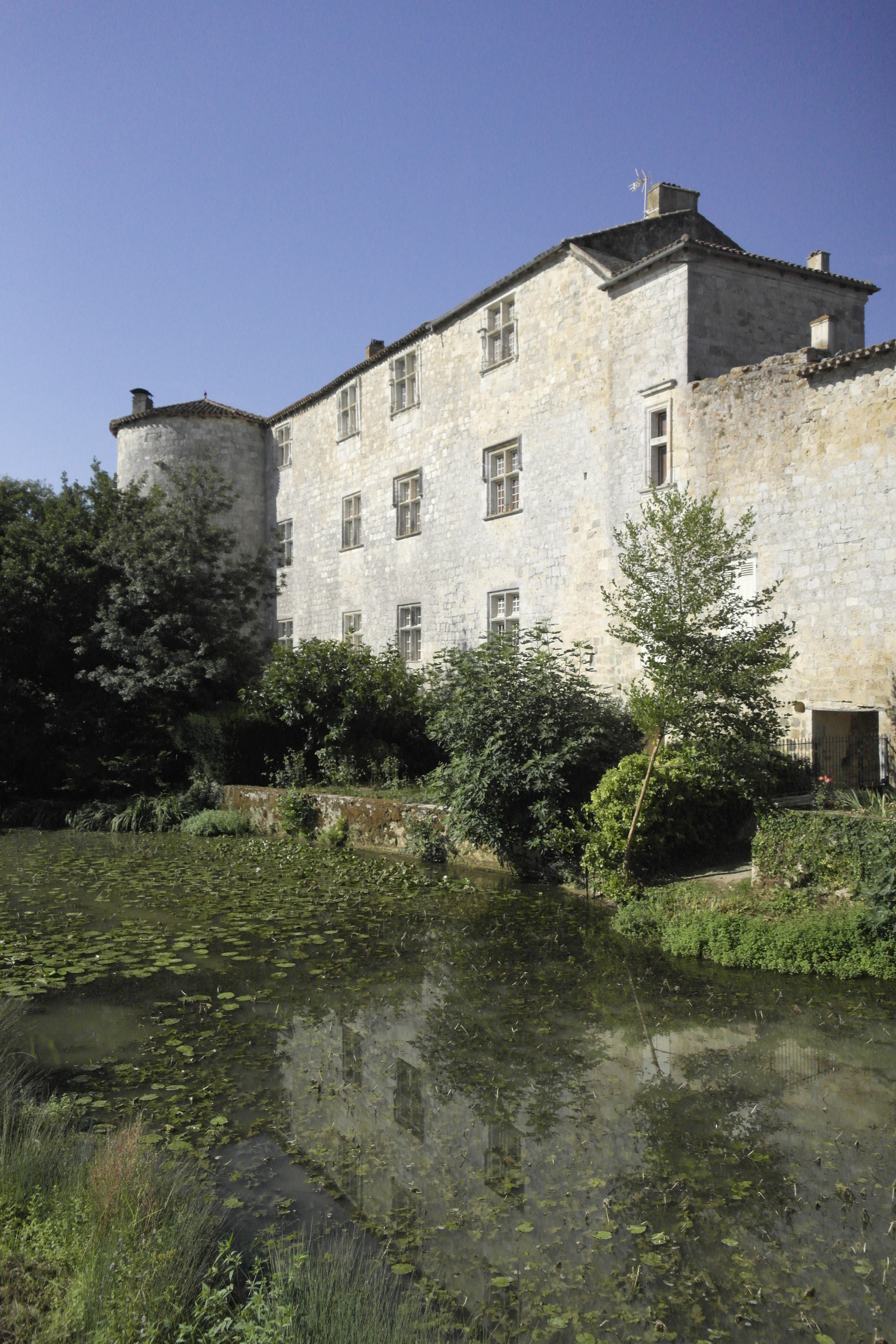 étang avec chateau derrière